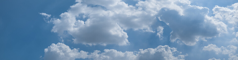 Clouds near sunset before rain blue sky Panoramic