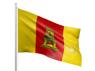Fototapeta premium Tver oblast (Federal subject of Russia) flag waving on white background, close up, isolated. 3D render