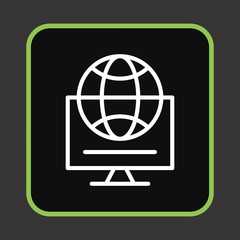 Globe Internet Web Online Monitor Icon For Your Design,websites and projects.