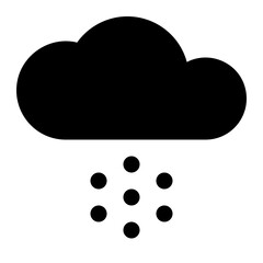 Snow Cloud Glyph Icon Vector