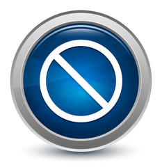 Prohibition icon starburst shiny blue round button illustration design concept