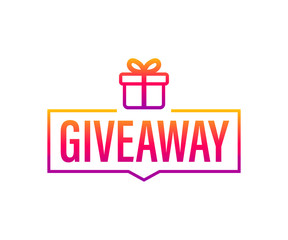 Giveaway banner for social media contests and special offer. Vector stock illustration.