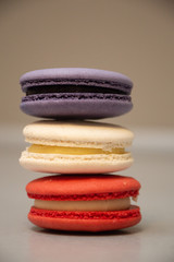 colorful macaroons isolated on white background