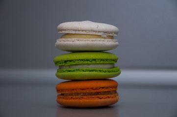 colorful macaroons on a white background