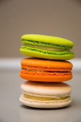 colorful macaroons isolated on white background