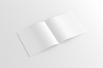 Square Magazine Brochure Blank White Mockup