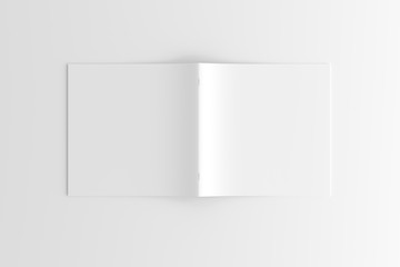 Square Magazine Brochure Blank White Mockup