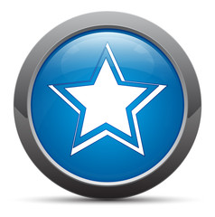 Star icon premium blue round button vector illustration