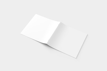 Square Magazine Brochure Blank White Mockup
