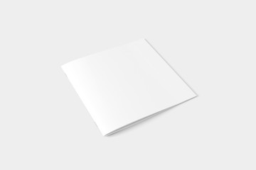 Square Magazine Brochure Blank White Mockup