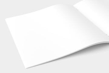 Square Magazine Brochure Blank White Mockup