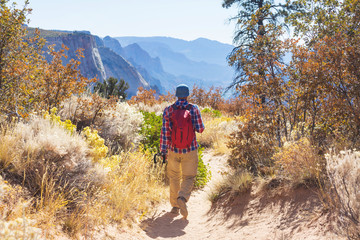 Hike in autumn season