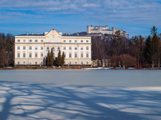 Winter in Salzburg, Leopoldskron Castle and Fortress Hohensalzburg