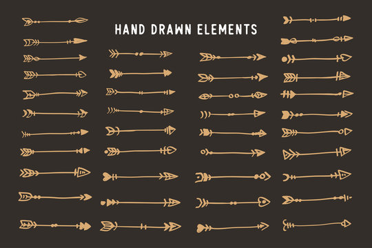 Hand drawn ethnic arrows boho style