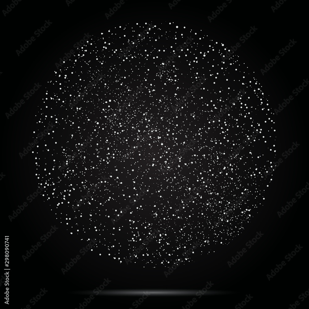 Wall mural halftone abstract black random dots. vector