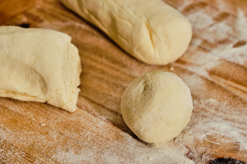 Fototapeta na wymiar Curd dough stuffing with stuffed plum