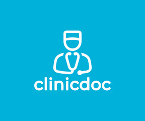 Doctor and stethoscope logo design. Physician doctor vector design. Medical logotype