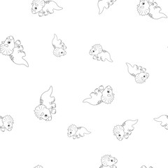 Dinosaur triceratops contour seamless pattern © Fotostock32
