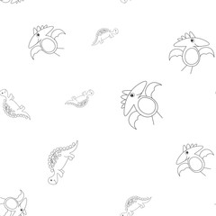 Stegosaurus and pterodactyl seamless pattern © Fotostock32