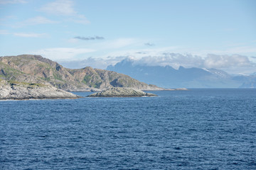 cliffs on cape of the northern coast of Andenes island, Norway
