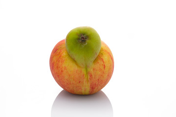 Siamesischer Apfel mit zwei Früchten