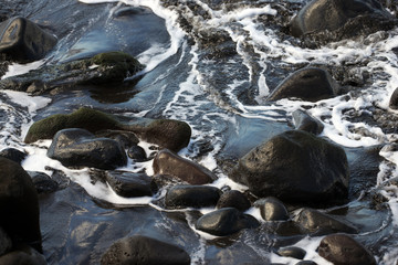 stones, water, mountain, spain, lagomera