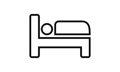 hotel, bed icon vector