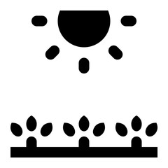 sunny fields glyph icon vector