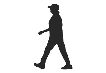 Silhouette this is women run Exercise for Health At area Stadium Outdoors.