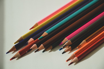 color pencils isolated on white background