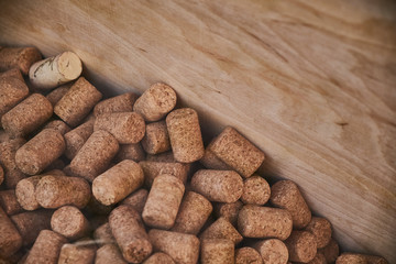 Lots of wine bottle corks. monochrome design