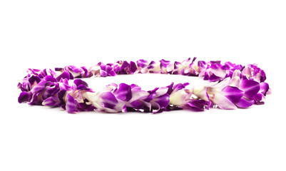 Fototapeta na wymiar Isolated Purple Lei Flower Garland Isolated
