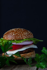 hamburger isolated on white background