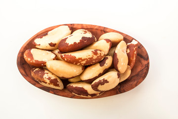 Brazil nuts on white background