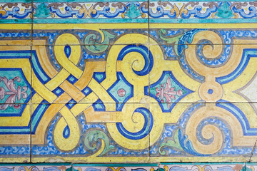 Great for textures Andalusia style wall Azulejos tiles background