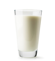 Glass of fresh milk on a white background. Isolated.