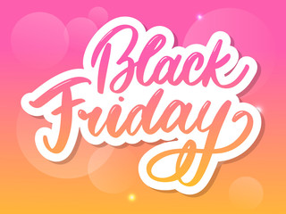 Black Friday Calligraphic Advertising Poster design vector template. Total Sale Discount Banner retro vintage style.