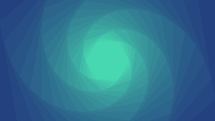 Hexagon spiral. Abstract green and blue gradient background . vector image .