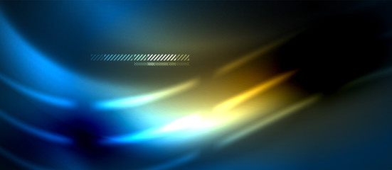 Fototapeta premium Neon abstract waves background. Shiny lights on bright colors with design elements. Futuristic or technology template illustration, hi-tech concept