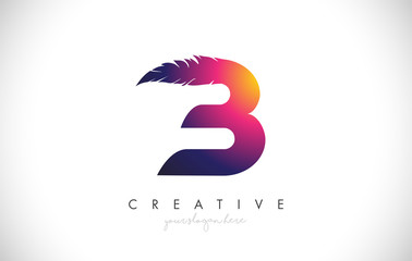 B Feather Letter Logo Icon Design With Feather Feathers Creative Look Vector Illustration