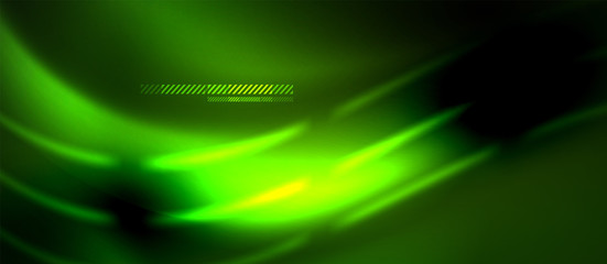 Neon abstract waves background. Shiny lights on bright colors with design elements. Futuristic or technology template illustration, hi-tech concept