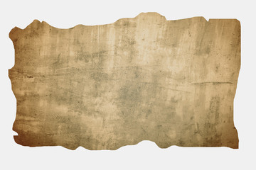 old paper with torn edges isolated on white