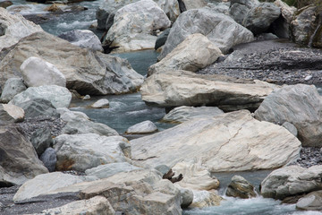 Taroko Gorge is an impressive 19-km-long canyon, situated near Taiwan's east coast. The area of the gorge is also identified as Taroko Gorge National Park. The upward thrust of hard rock, combined wit