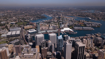 Obraz premium Aerial view of Sydney City Centre during sunny day.