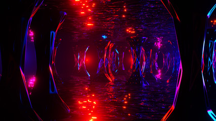 Space alien cave. Virtual reality environment. 3d render. © Maksym