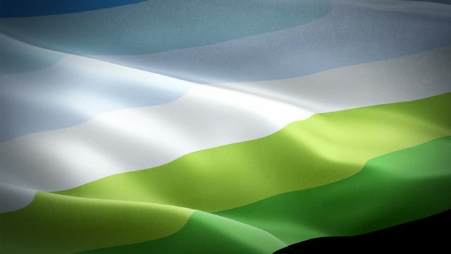 Non binary Man Pride Flag Rainbow flag video waving in wind. null gender different Neutrois Man Bigender Flag background. LGBT person Rainbow Pride Flag Looping Closeup 1080p HD 1920X1080 footage. Rai