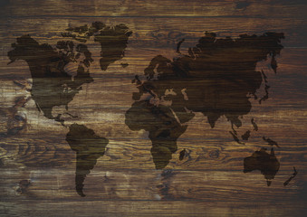 World map vintage pattern for wood background