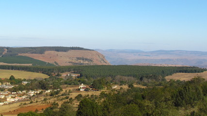 Fototapeta na wymiar The rural landscape of northern Natal in South Africa.