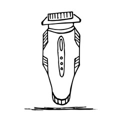Hand drawn trimmer illustration isolated on white.