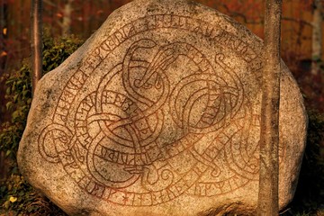 rune stone in Trelleborg Sweden, viking runes